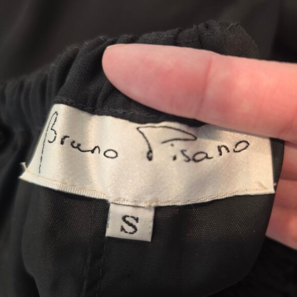 Vintage Bruno Pisano Full Length Flowy Maxi Skirt Size S Black Boho Made in USA - Picture 7 of 8